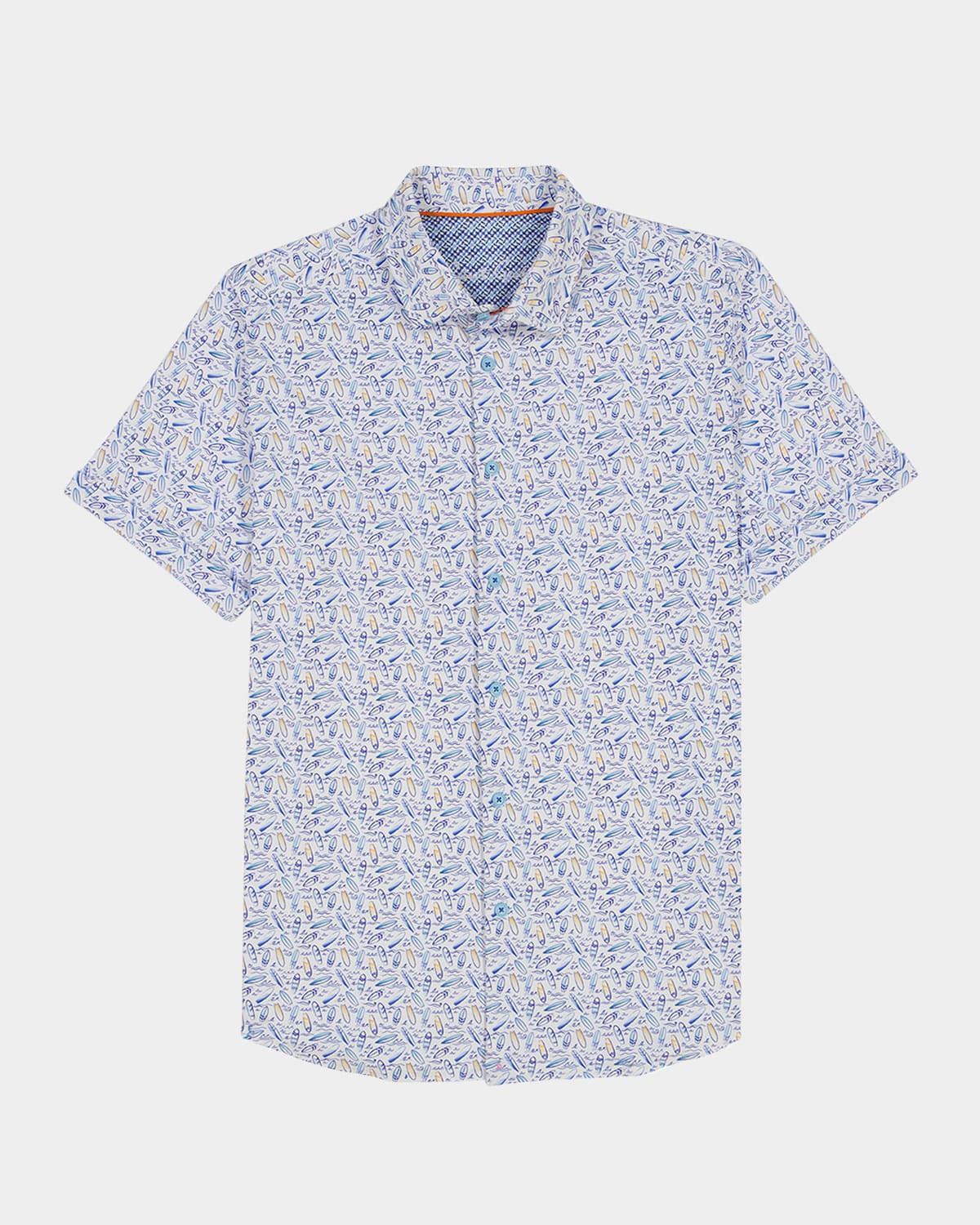 Robert Graham Riptide Classic Fit Board Print Short Sleeve Knit Button-up Shirt In Multi
