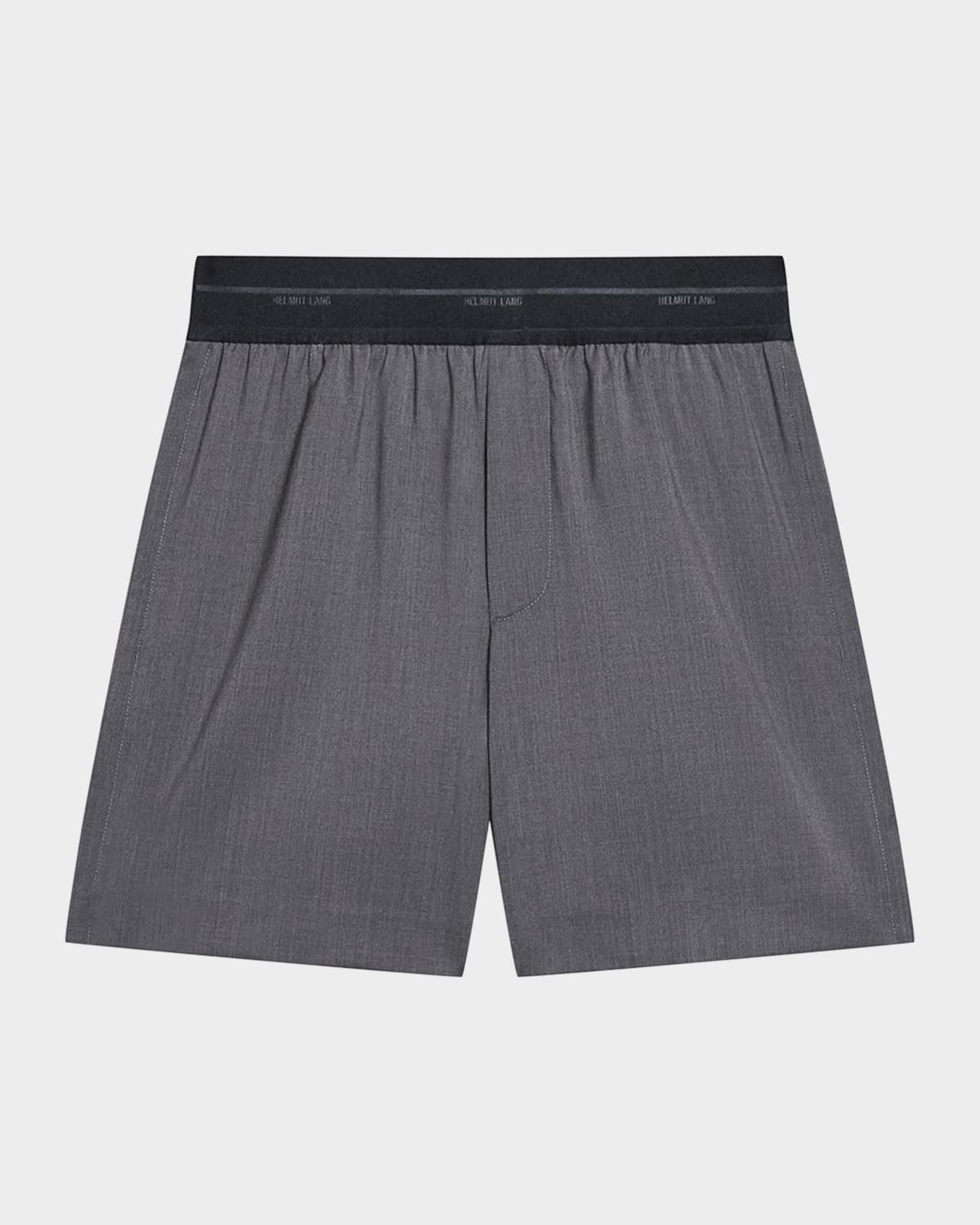 Helmut Lang Wool 7 Car Shorts In Lt Gry Mel