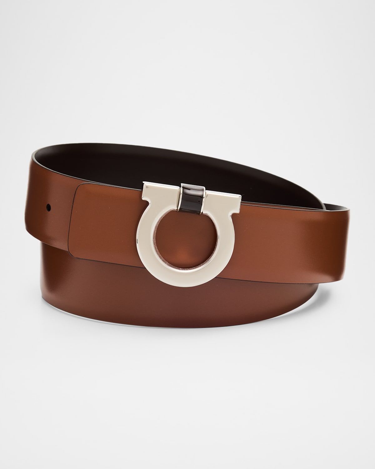 Ferragamo Men's Gancio-Buckle Reversible Leather Belt