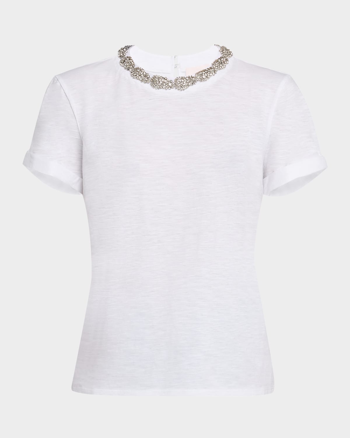Cinq À Sept Garden Bree Crystal Short-sleeve T-shirt In White