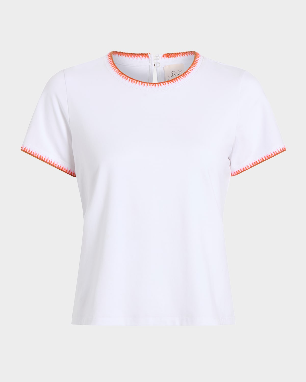 Shrunken Crochet-Trim Tee