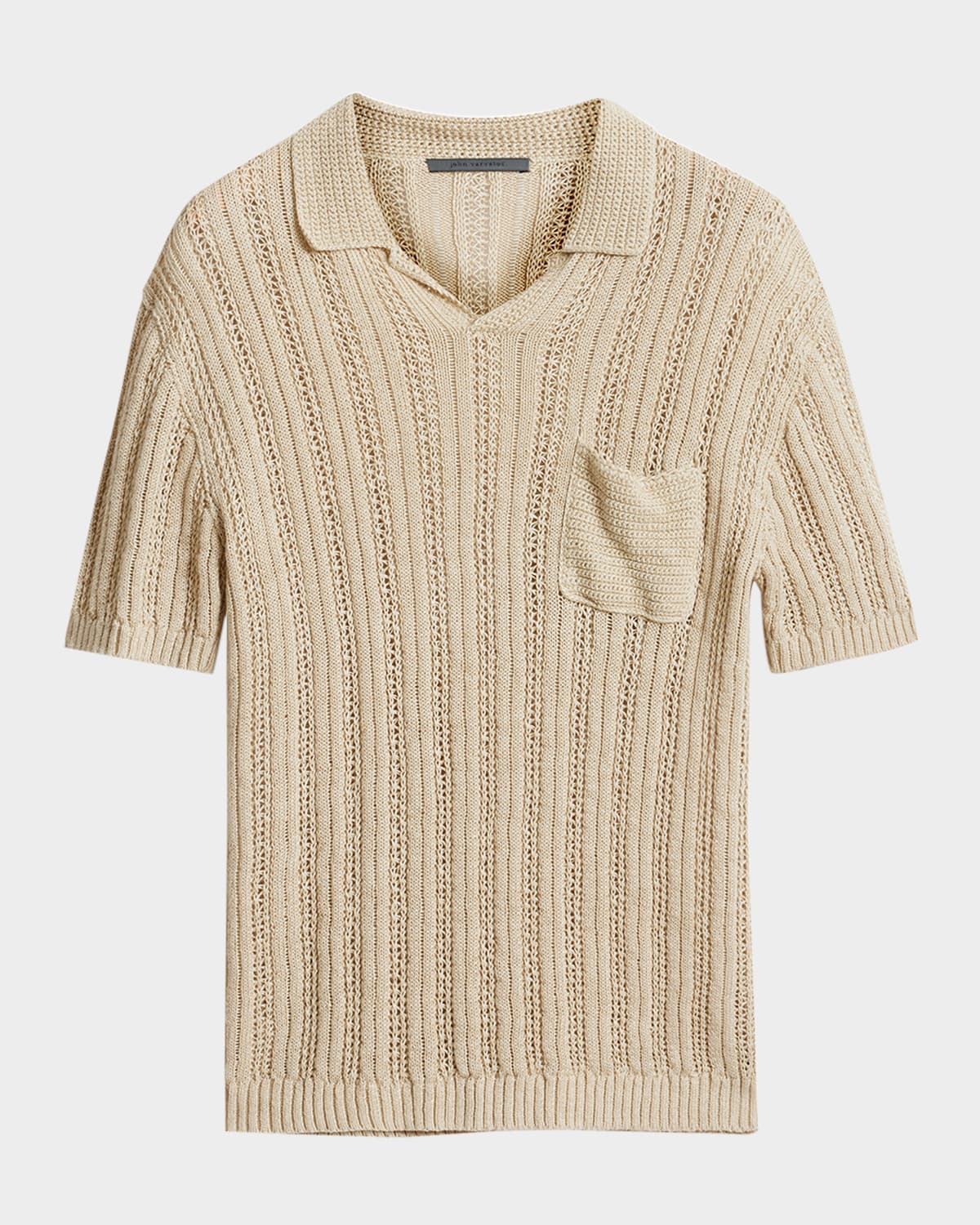Men's Odin Textured Linen Polo Sweater