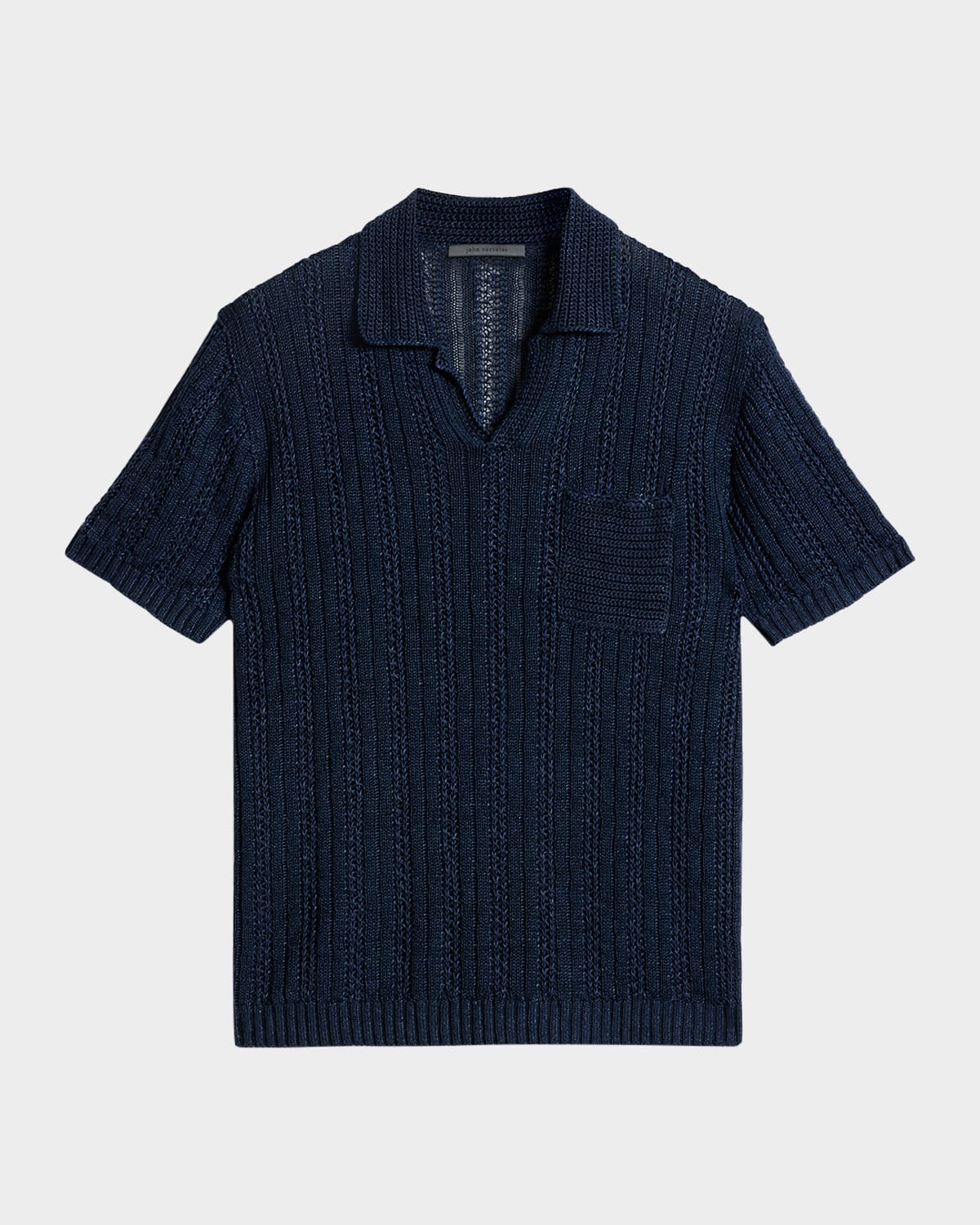 Men's Odin Textured Linen Polo Sweater