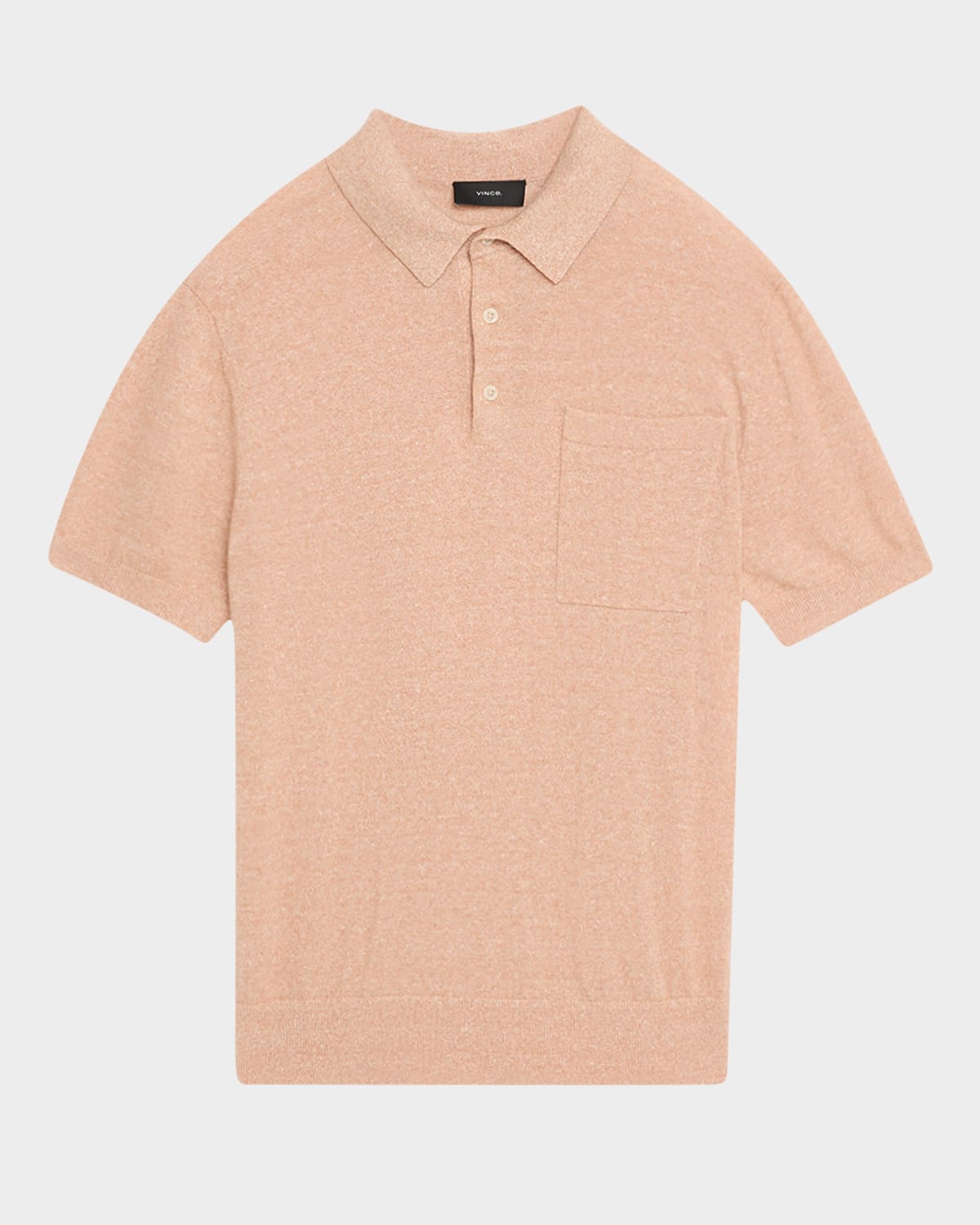 Vince Short Sleeve Linen & Wool Blend Pocket Polo Sweater