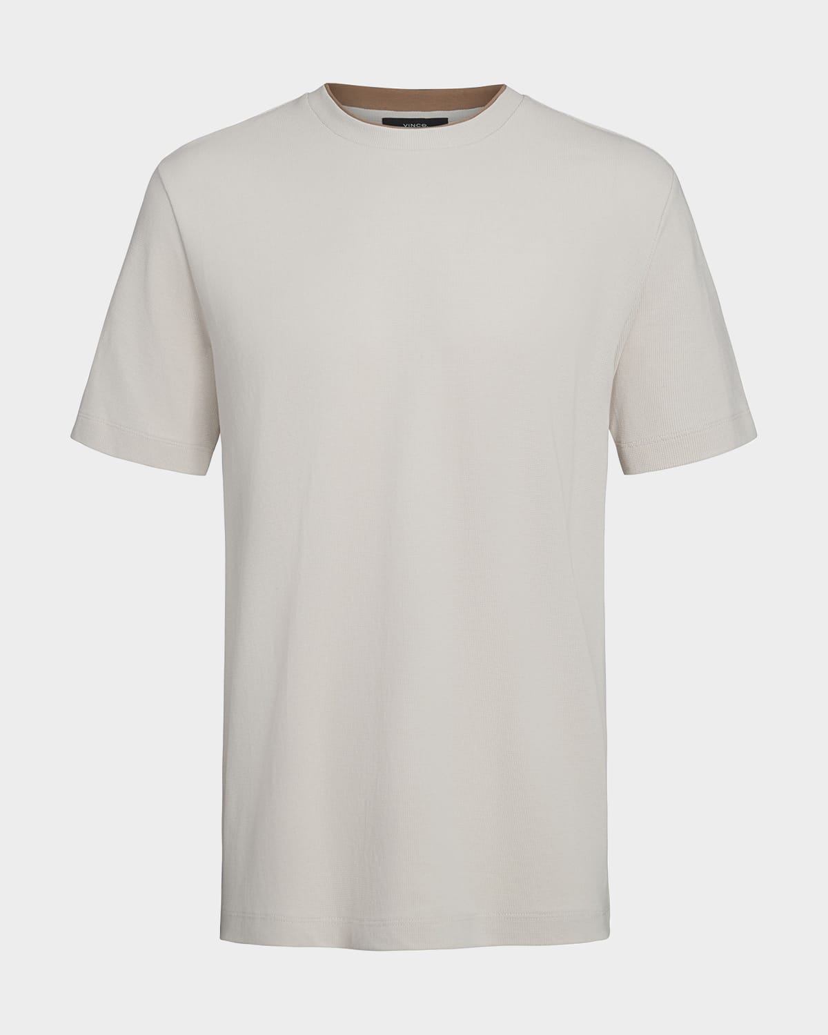 Vince Men's Double-neck Pima Cotton T-shirt In Light Sand/caramel D