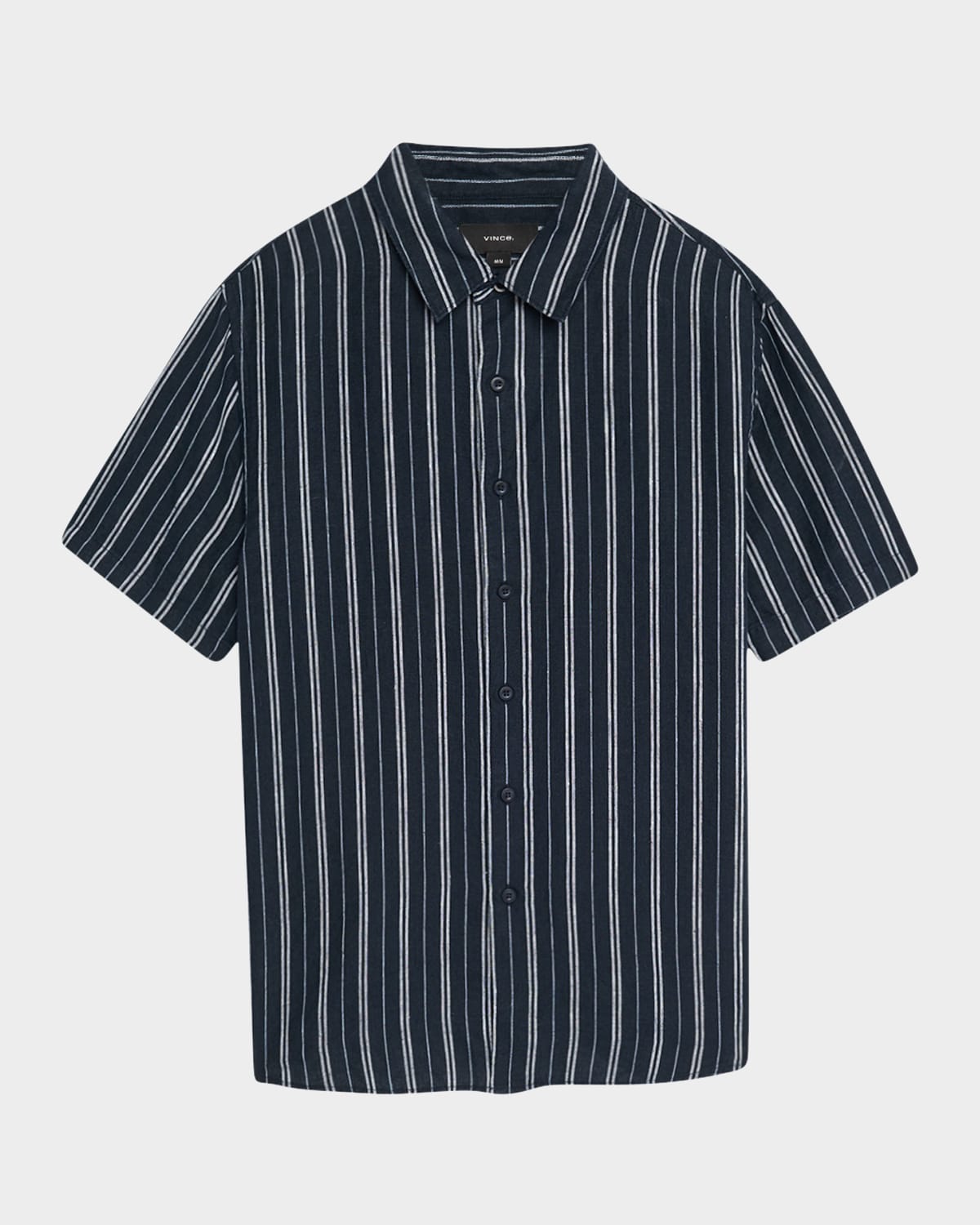 Vince Stripe Classic Fit Short Sleeve Button-up Shirt In Blue