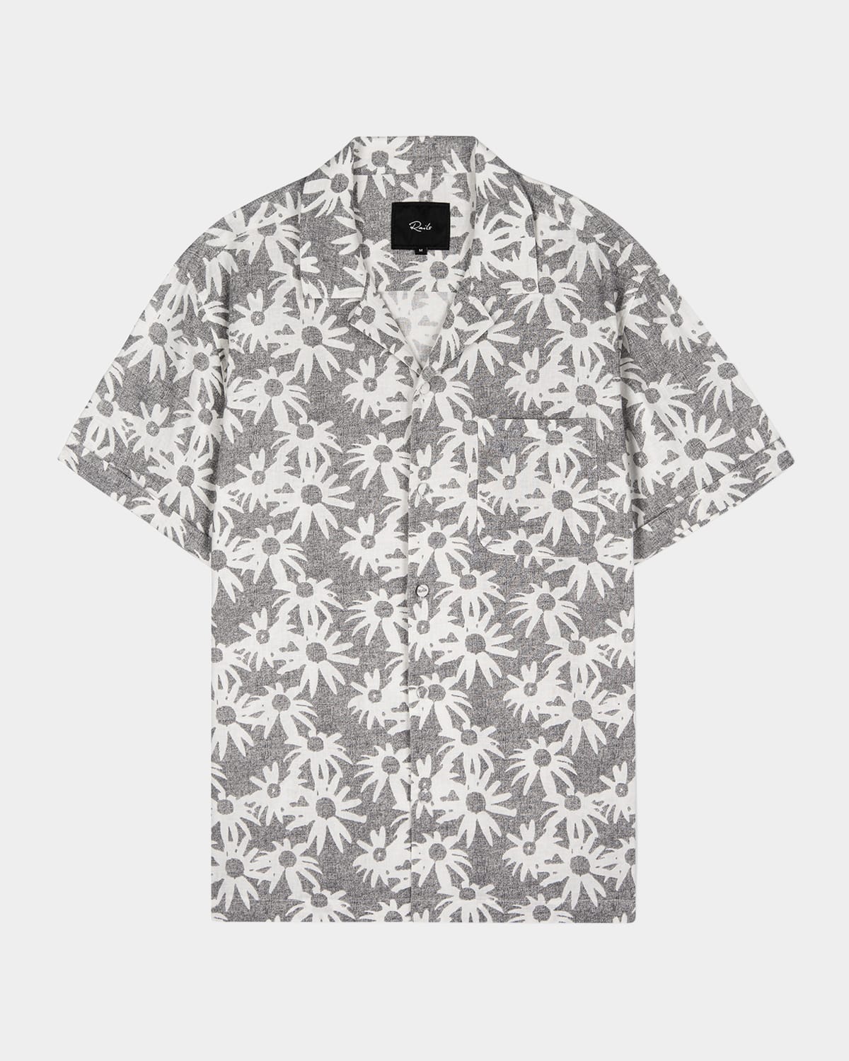 Rails Waimea Short Sleeve Linen Blend Camp Shirt In Perennial Charcoal