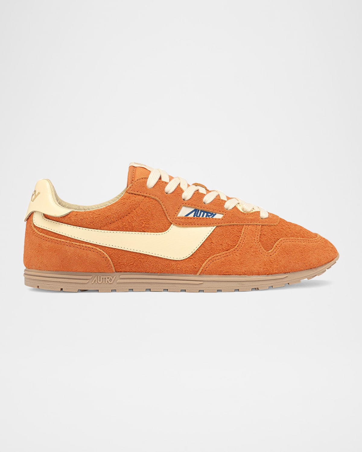 Autry Low Top Suede Sneakers With Contrast Sole In Fantarut
