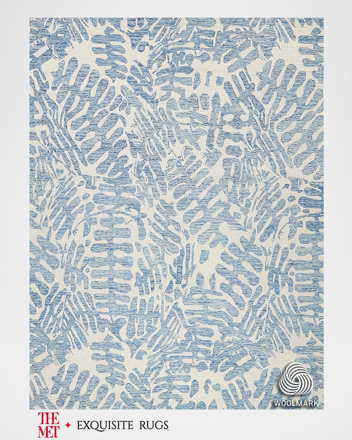 Exquisite Rugs X The Met Botanica Hand-tufted Light Blue/ivory Rug, 6' X 9' In Light Blue/ivory