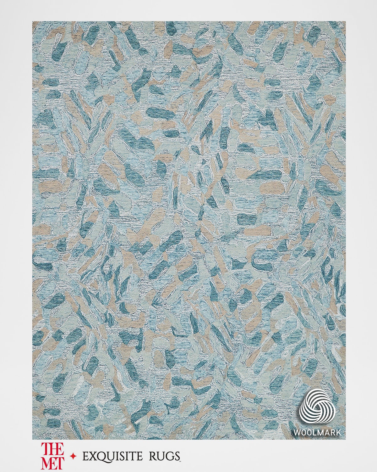 Exquisite Rugs X The Met Botanica Hand-tufted Turquoise Rug, 12' X 15' In Turquoise/ivory/multi
