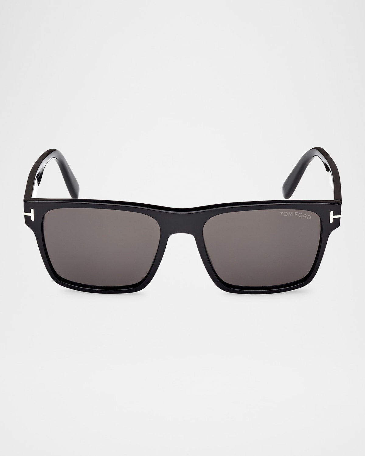 Tom Ford Calder 55mm Square Sunglasses In Shny Blk Smk