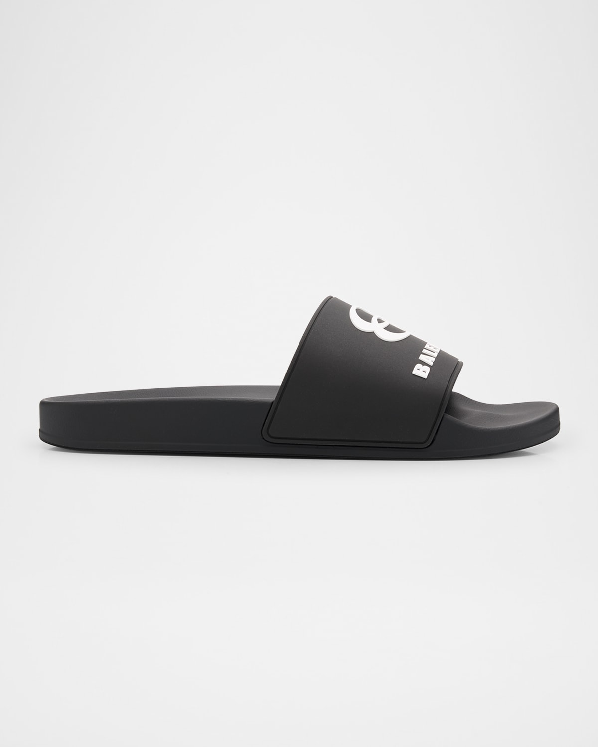 Balenciaga Rubber Slide Sandals For The Pool Men In 1090 Black/white