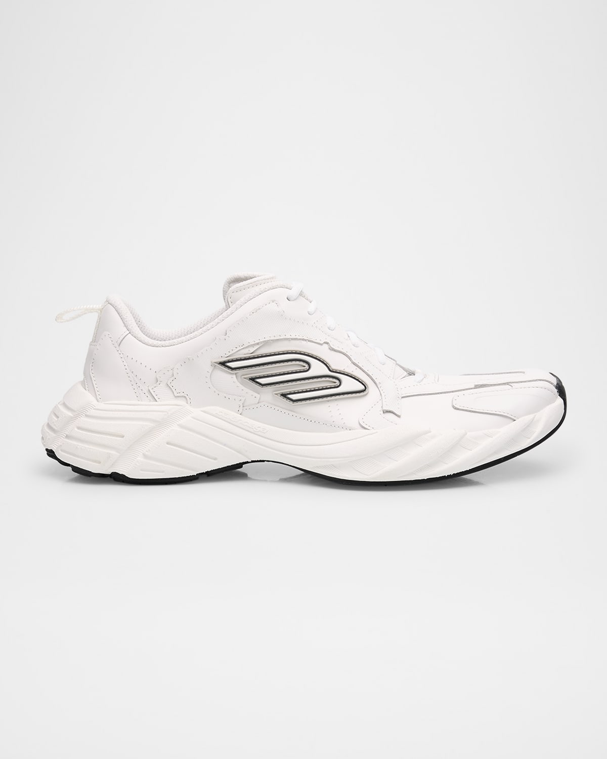 Shop Balenciaga Men's Monday Leather And Polyester Runner Sneakers In 9110 White/black/grey