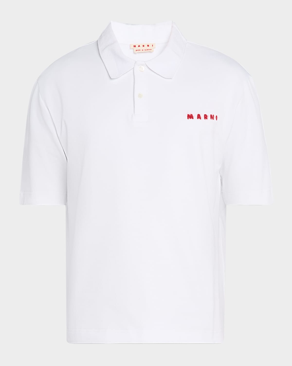 Men's Mohair-Logo Pique Polo Shirt