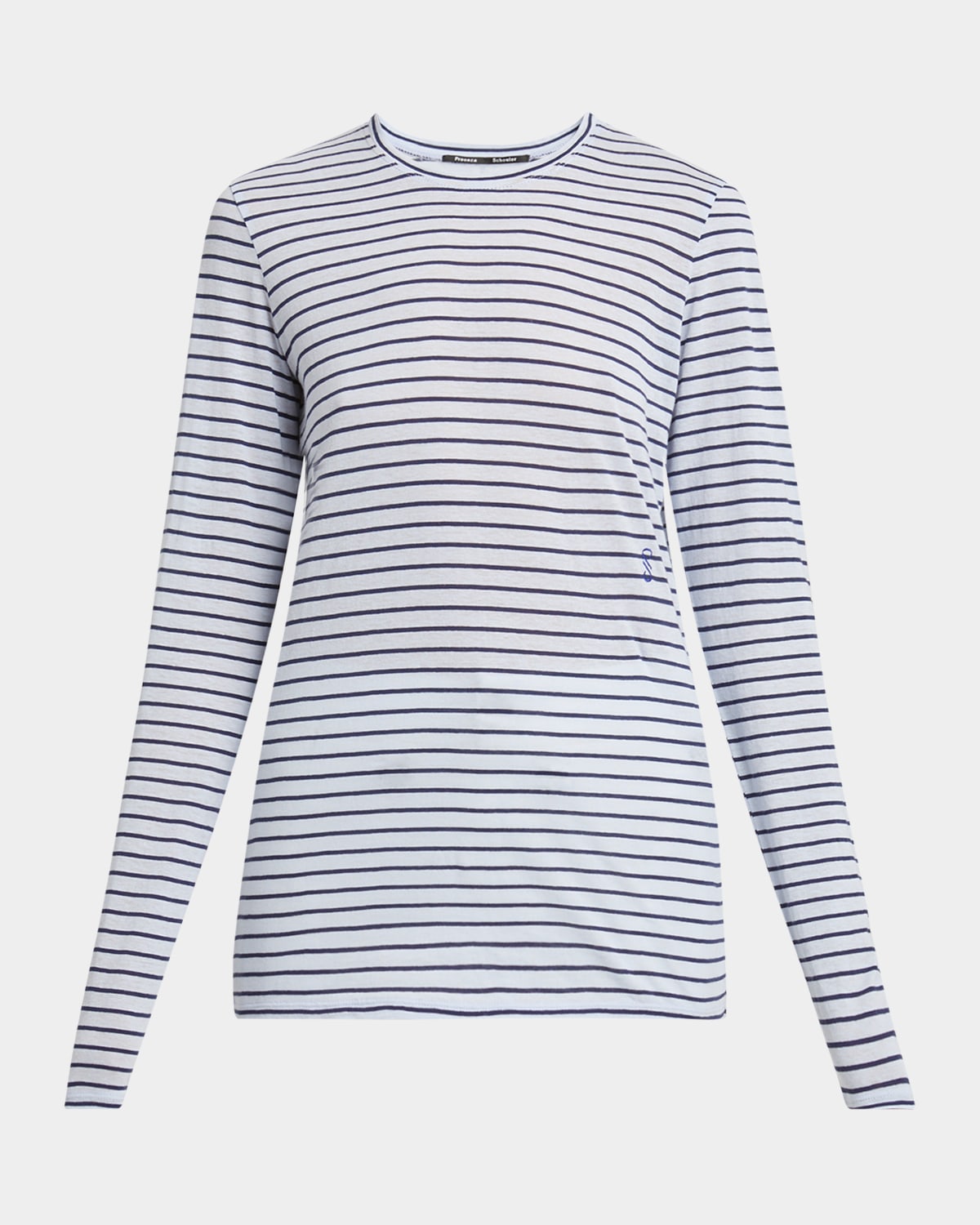 Proenza Schouler Mia Striped Jersey Long-sleeve T-shirt In Blue