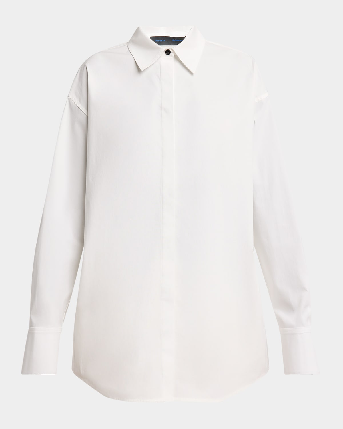 Proenza Schouler Addy Compact Cotton Poplin Button-down Shirt In White