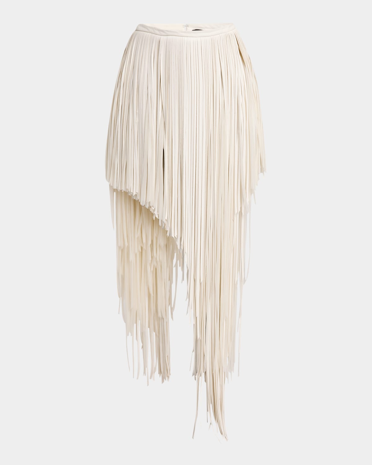 Shop Proenza Schouler Phia Asymmetric Faux Leather Fringe Skirt In Ecru