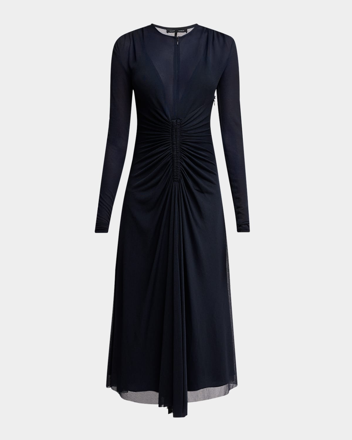 Shop Proenza Schouler Kerstin Ruched Crepe Jersey Midi Dress In Midnight