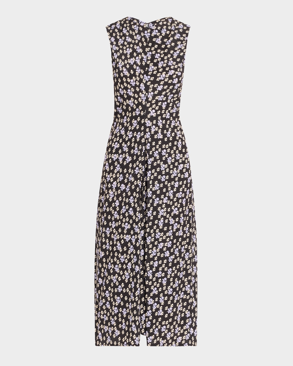 PROENZA SCHOULER ELLA FLORAL RUCHED SATIN MIDI DRESS 