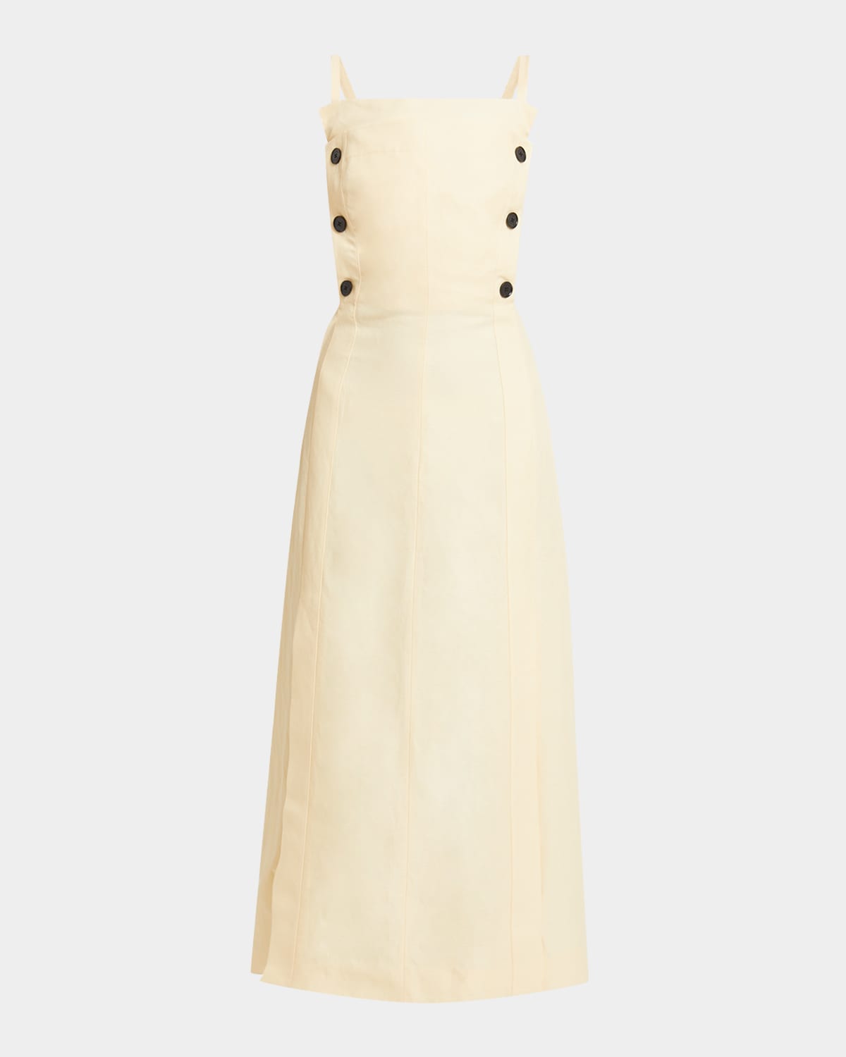 Shop Proenza Schouler Candice Long Buttoned Linen Dress In Resin