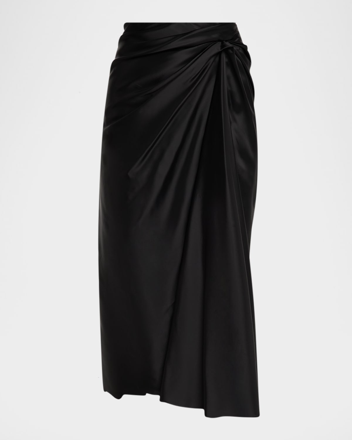 Balenciaga Draped Cupro Midi Skirt