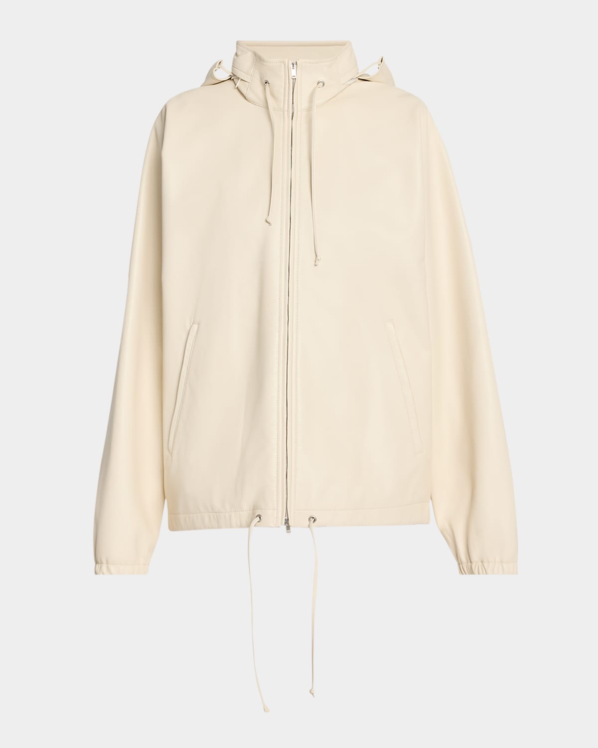 Jilly Leather Zip Hooded Jacket