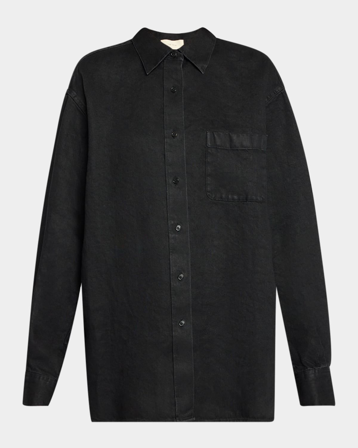 The Row Nesson Oversized Linen Button-down Shirt In Black
