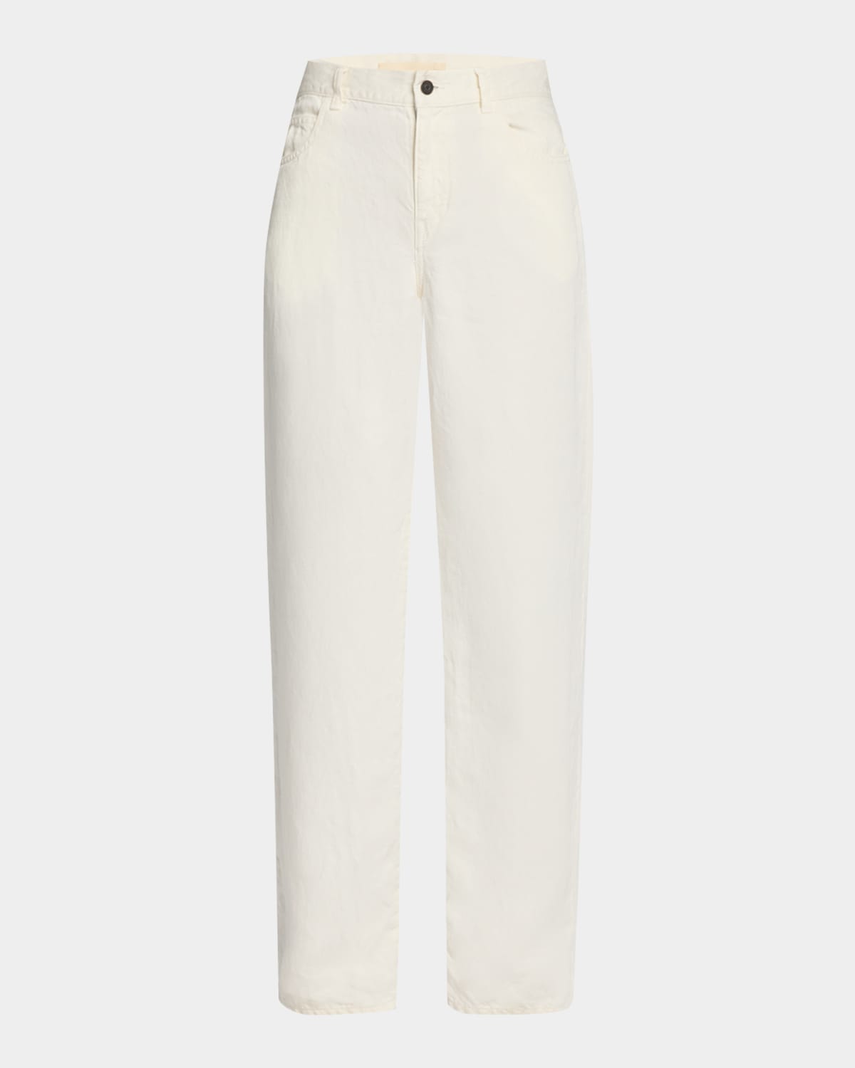 The Row Eglitta Mid-rise Linen Straight Jeans In White