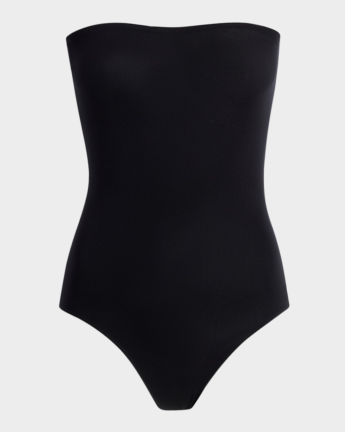Commando Ballet Strapless Microfiber Thong Bodysuit In Black