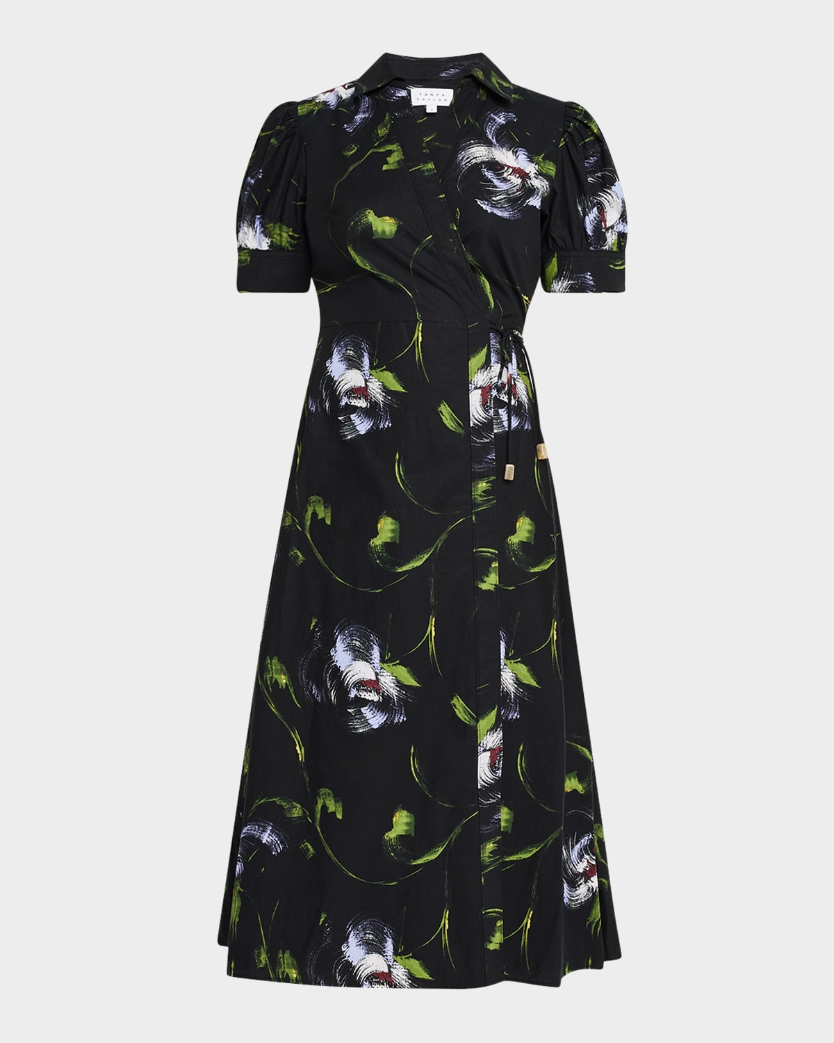 Shivon Printed Short-Sleeve Wrap Dress