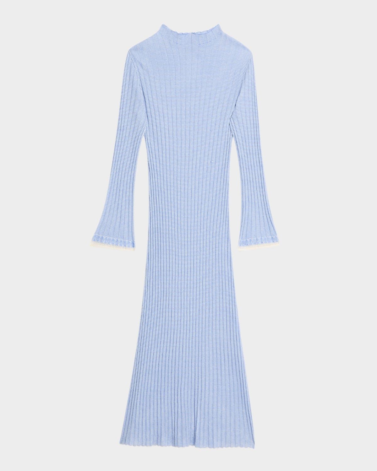 Fine Stripe Mock-Neck Mini Dress