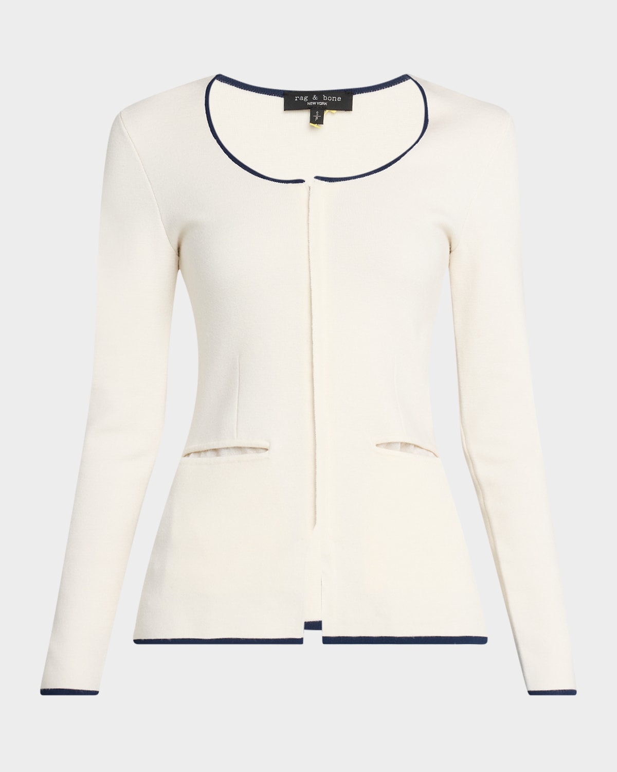 Rag & Bone Ella Long-sleeve Zip-front Top In White