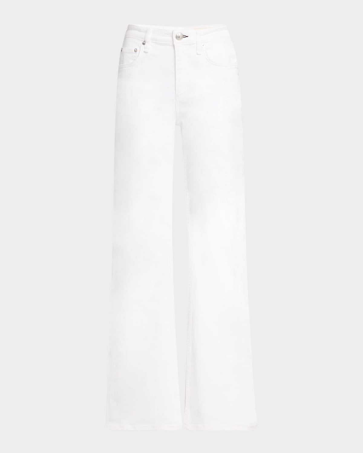 Rag & Bone Flexi Dahlia Mid-rise Flare Jeans In Optic Whit