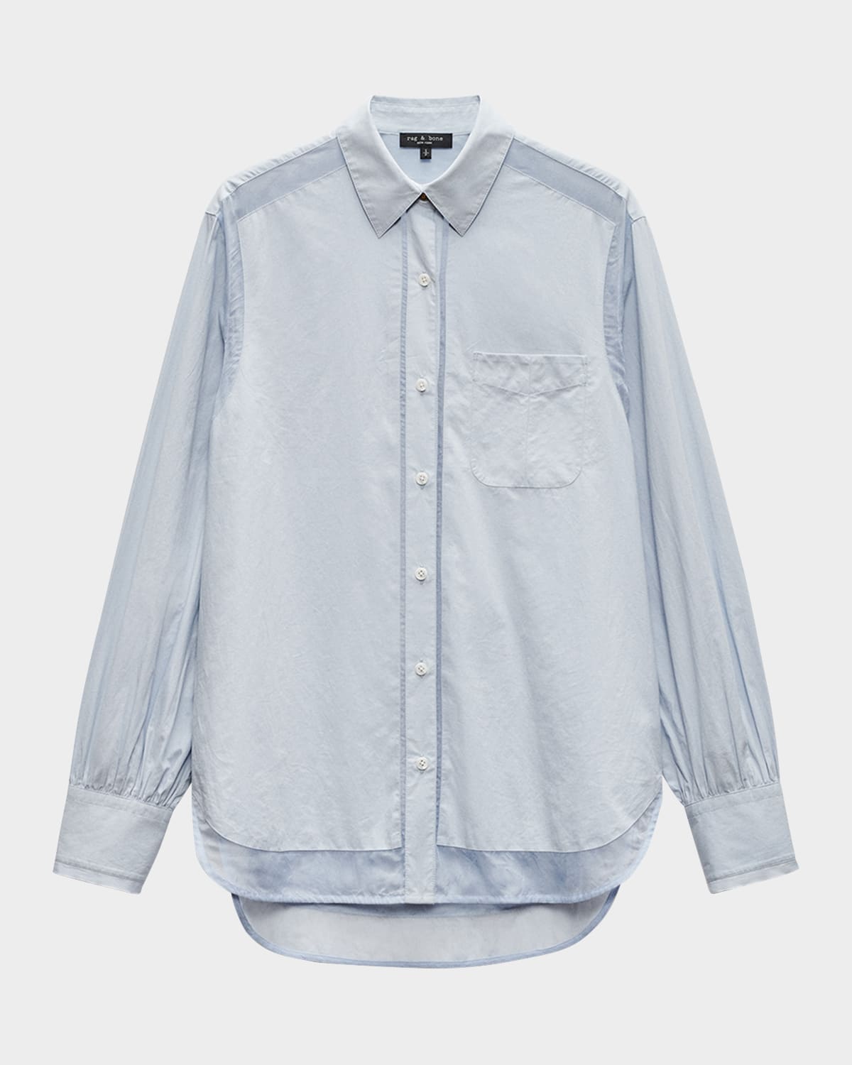 Rag & Bone Maxine Stripe Linen Button-up Shirt In Ltblue