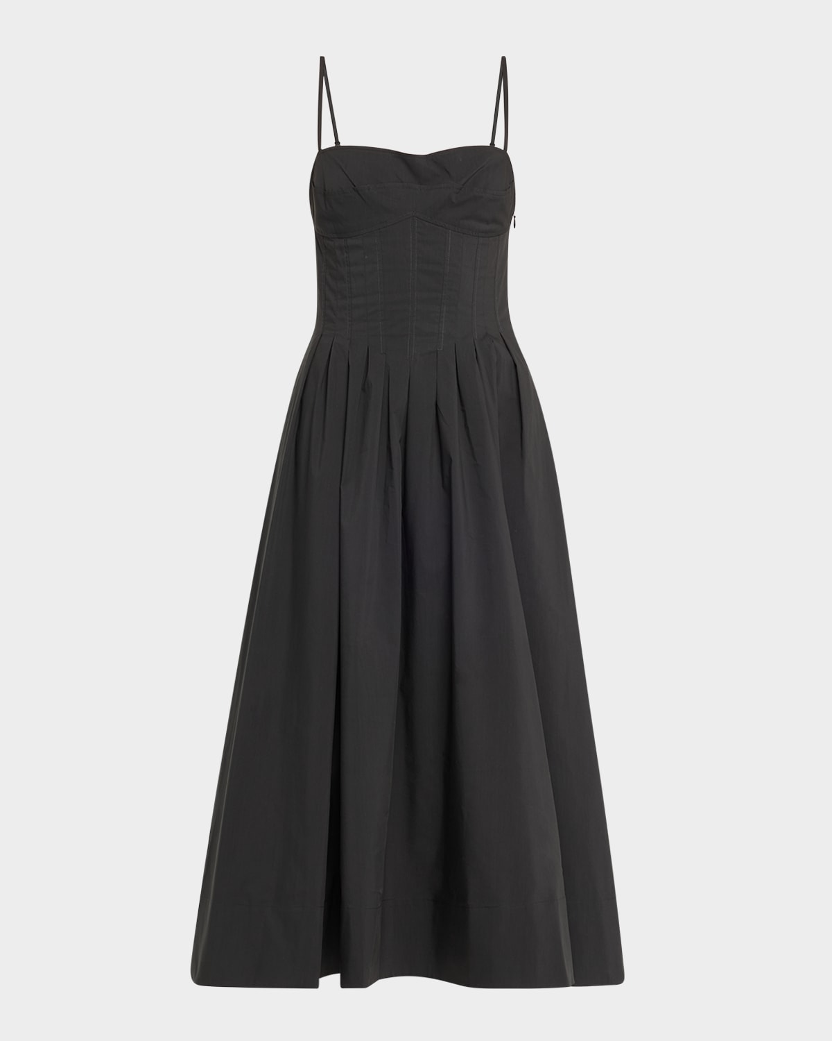 Shop Simkhai Kittiya Sleeveless A-line Midi Dress In Black
