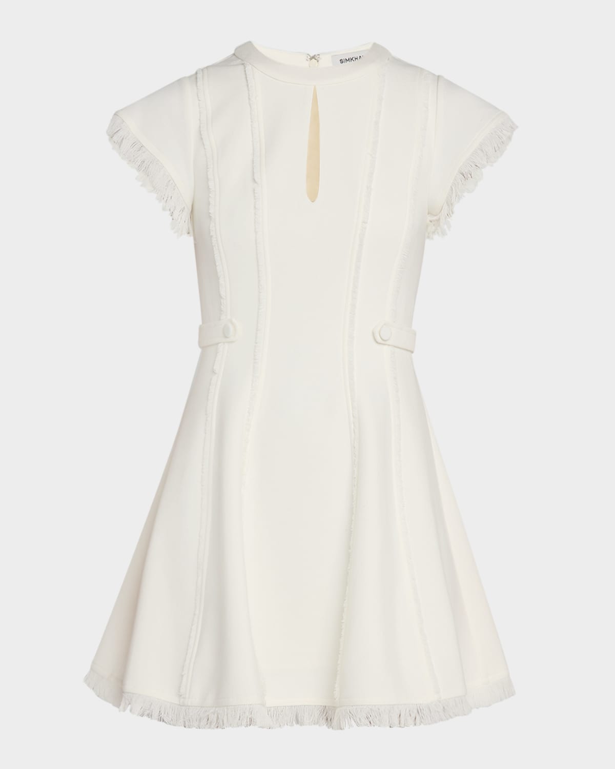 Simkhai Anielle Short Sleeve Mini Dress In Snow In Snow