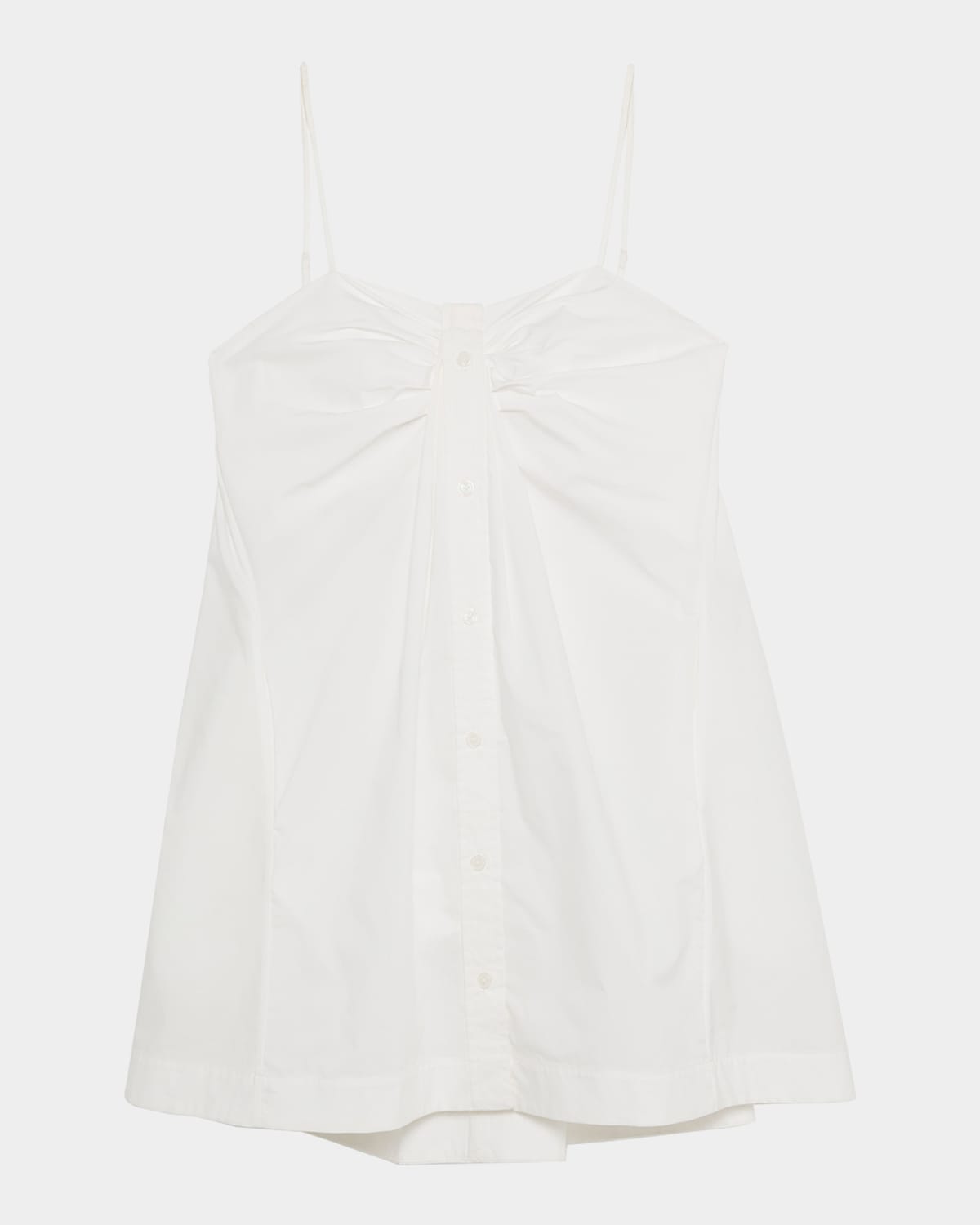 Simkhai Kendall Cotton Poplin Twisted Button Front Shirt In White
