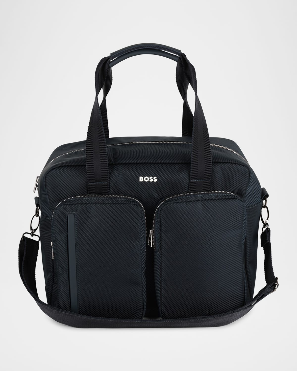 Hugo Boss Changing Bag W/ Silicone Logo-print In Navy