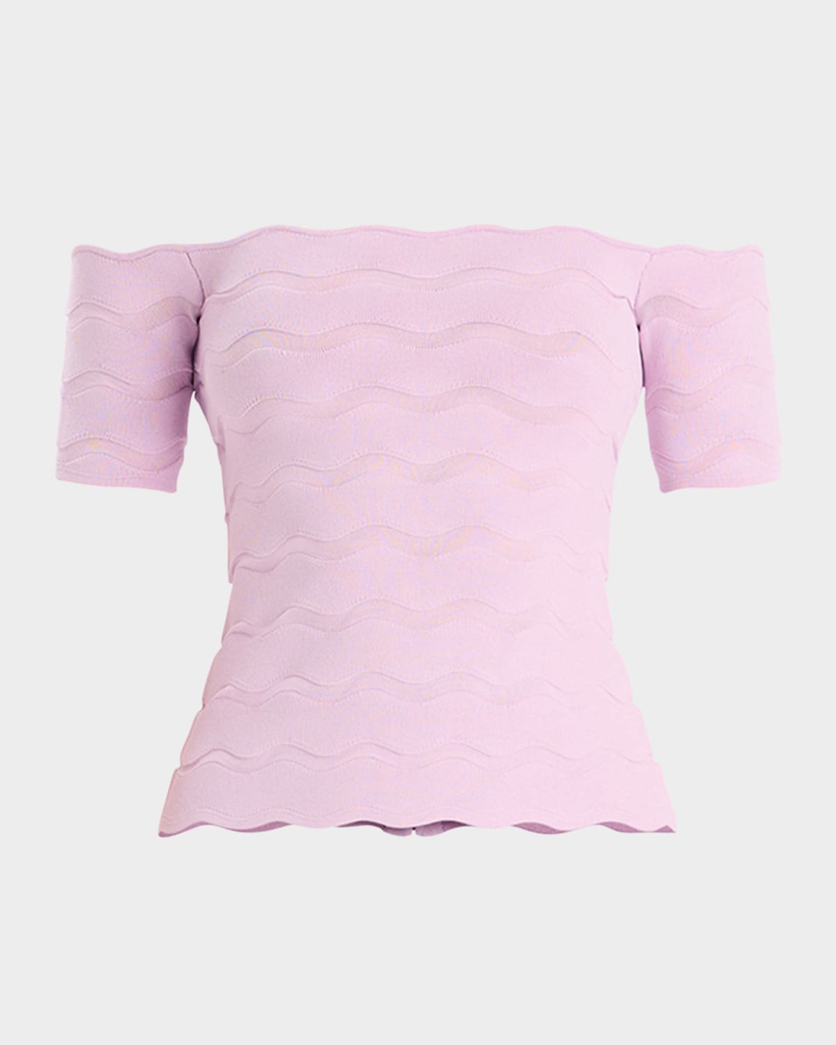 Herve Leger Lainey Wavy Off-The-Shoulder Top