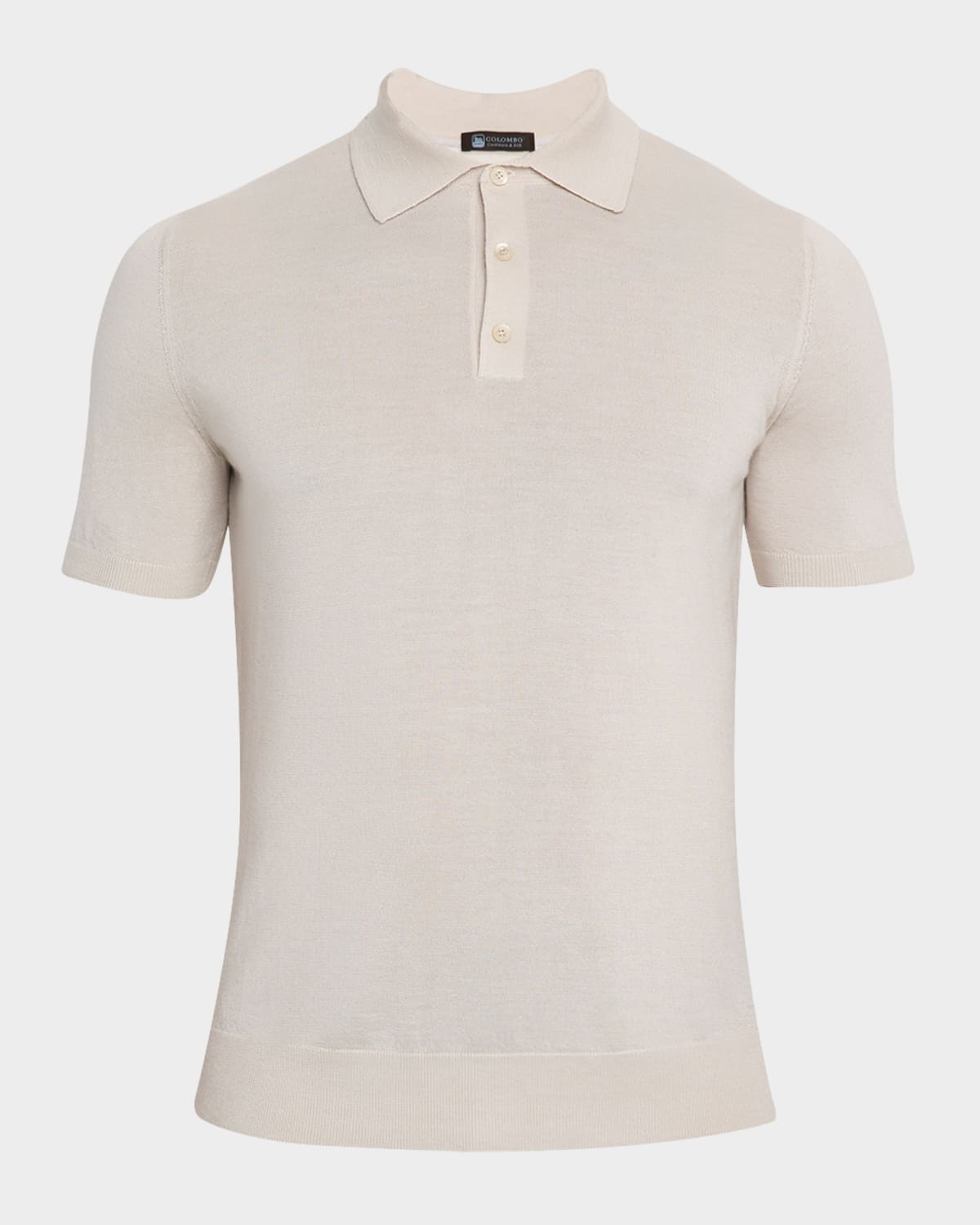 Men's Cashmere and Silk Short-Sleeve Polo Sweater
