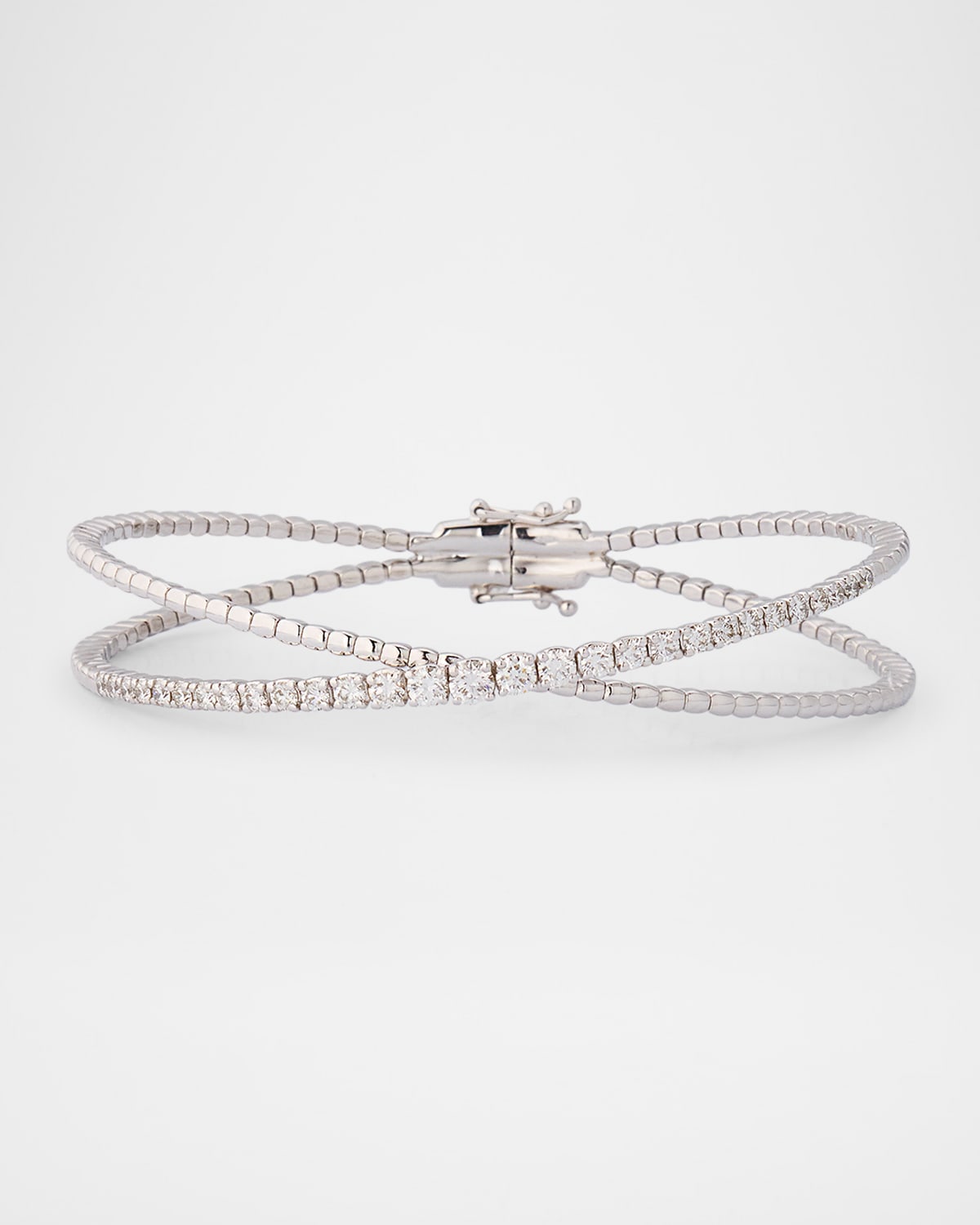 18K White Gold Diamond Bangle Bracelet