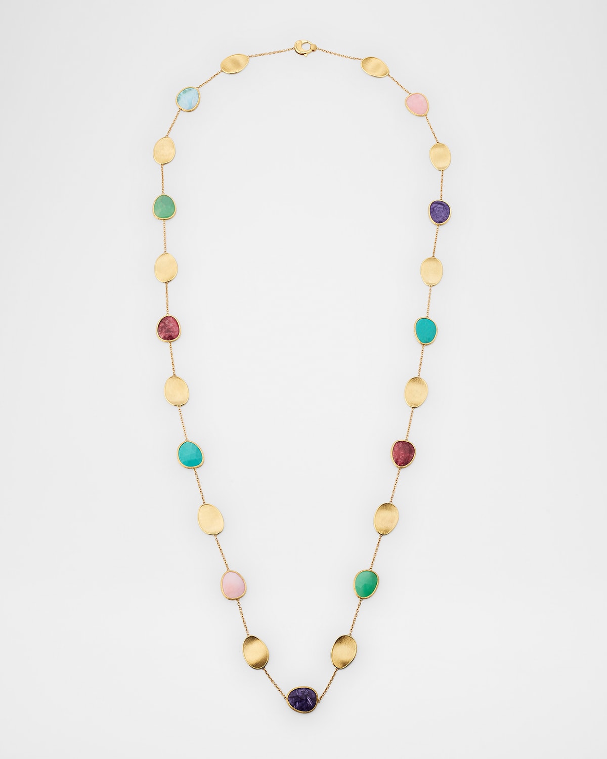 Lunaria 18K Yellow Gold Necklace with Mixed Stones
