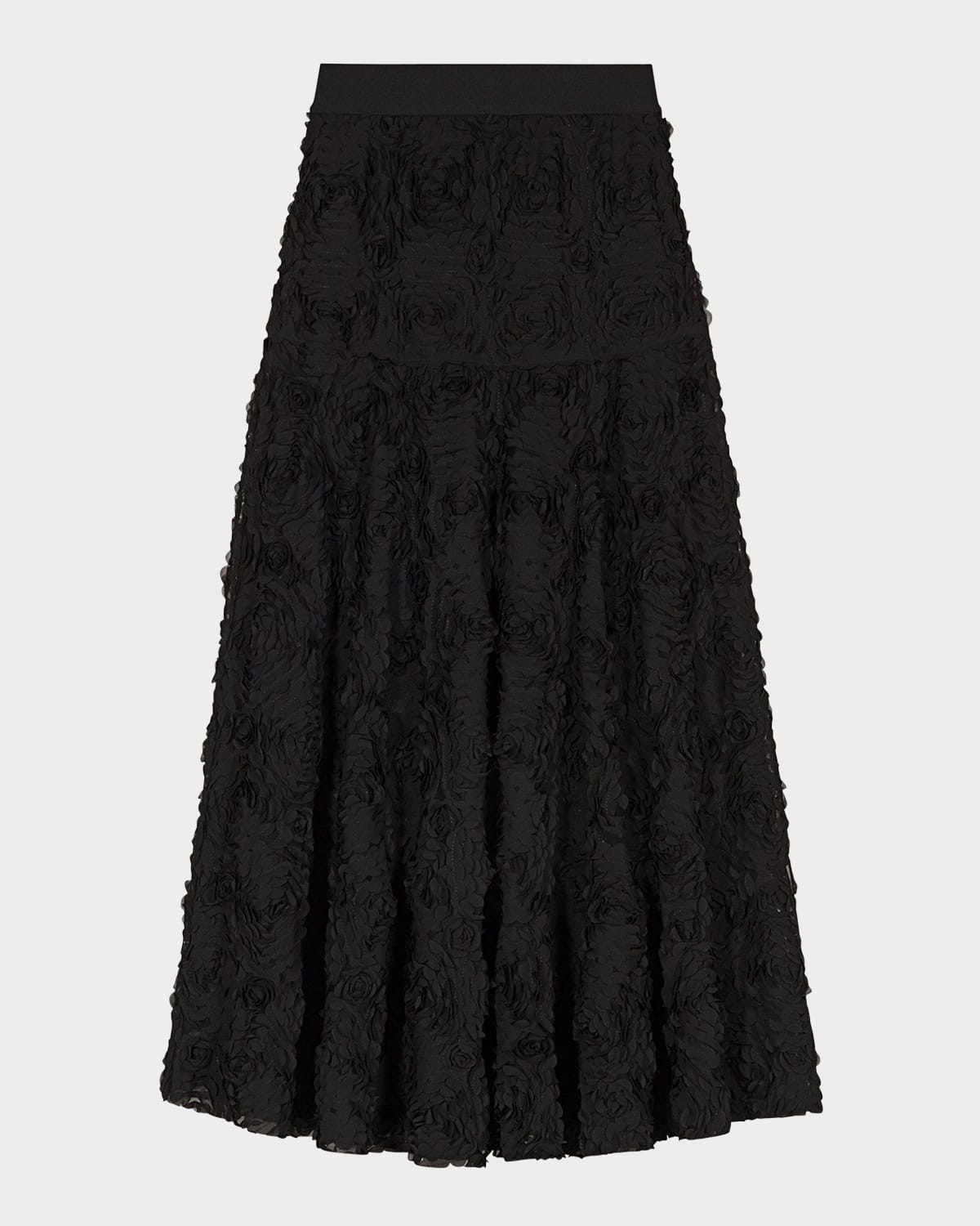 Maje Flocked Tulle Maxi Skirt In Black