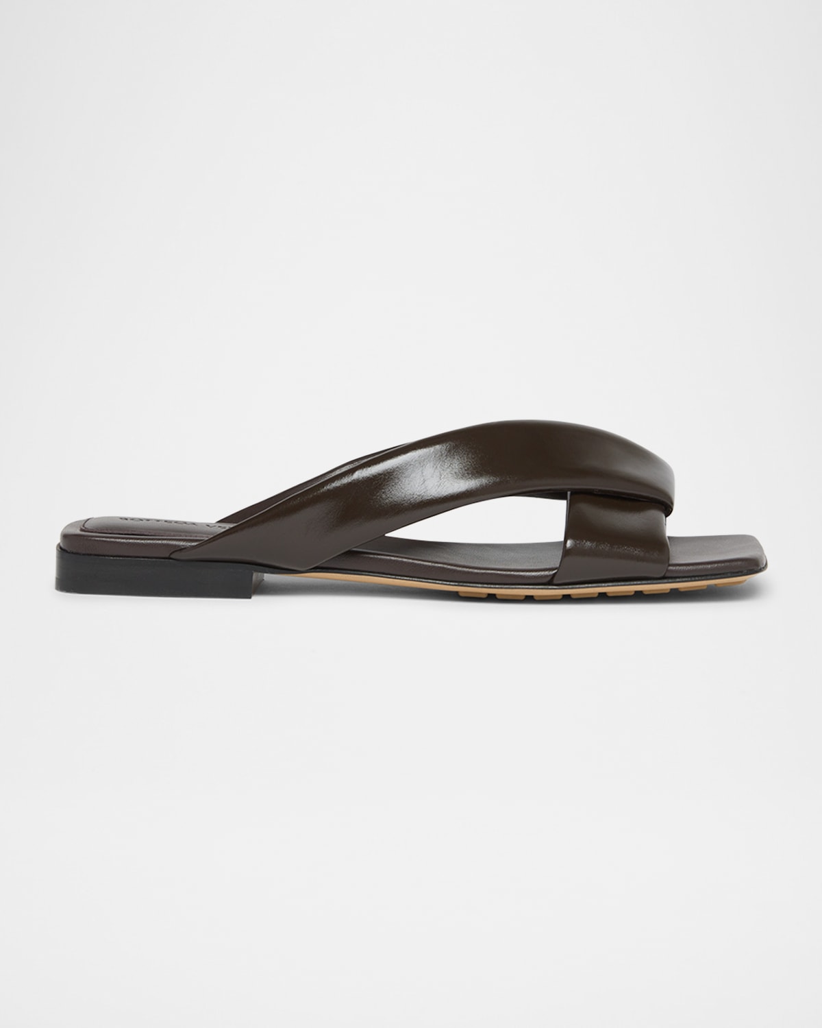 Bottega Veneta Riva Criss Cross Leather Flat Sandals In Fondant