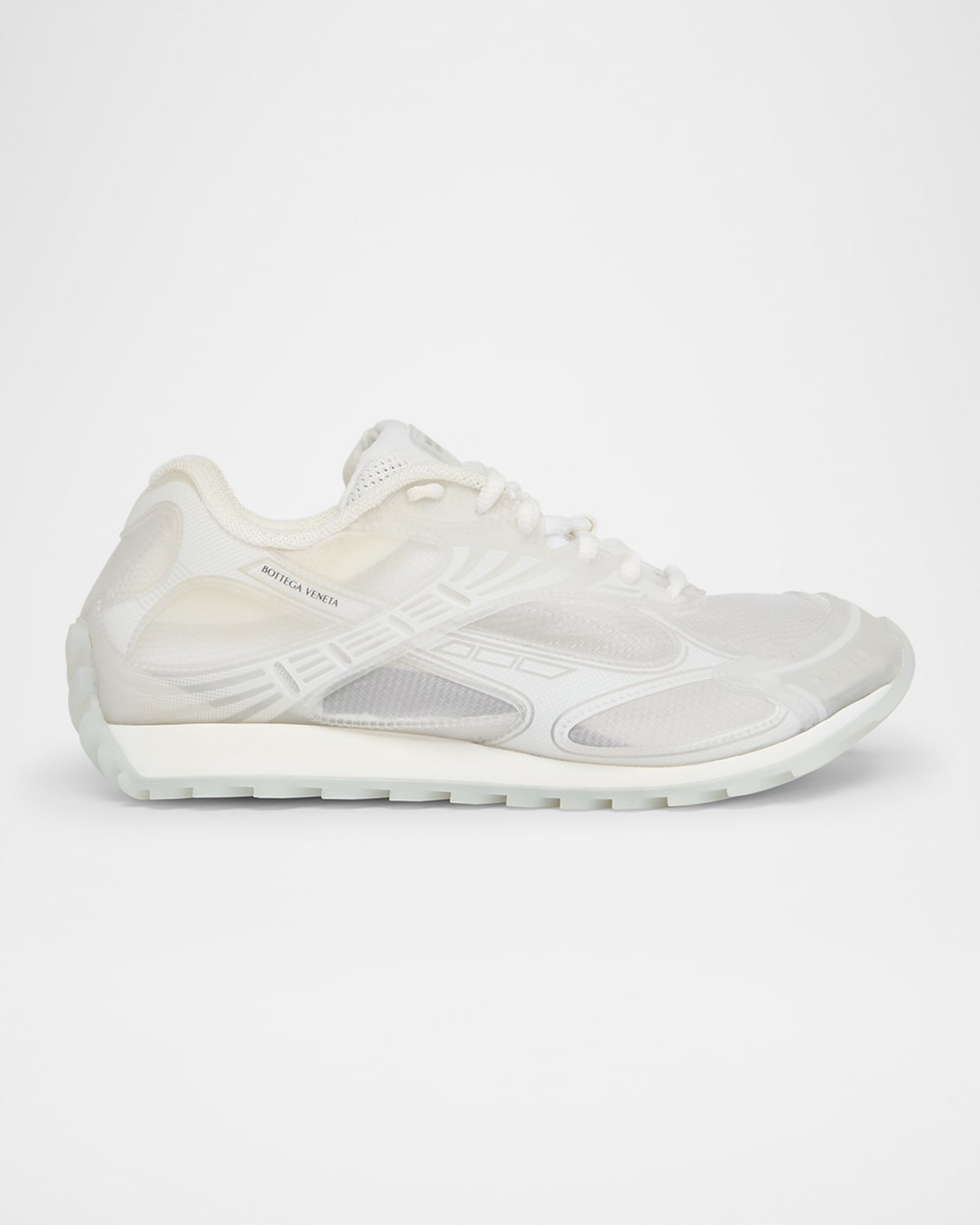 Bottega Veneta Orbit Transparent Runner Sneakers In Glass White