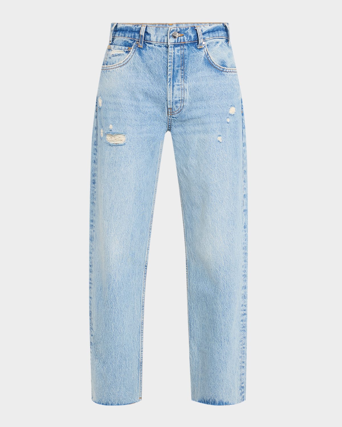 ANINE BING GAVIN DISTRESSED STRAIGHT-LEG JEANS 