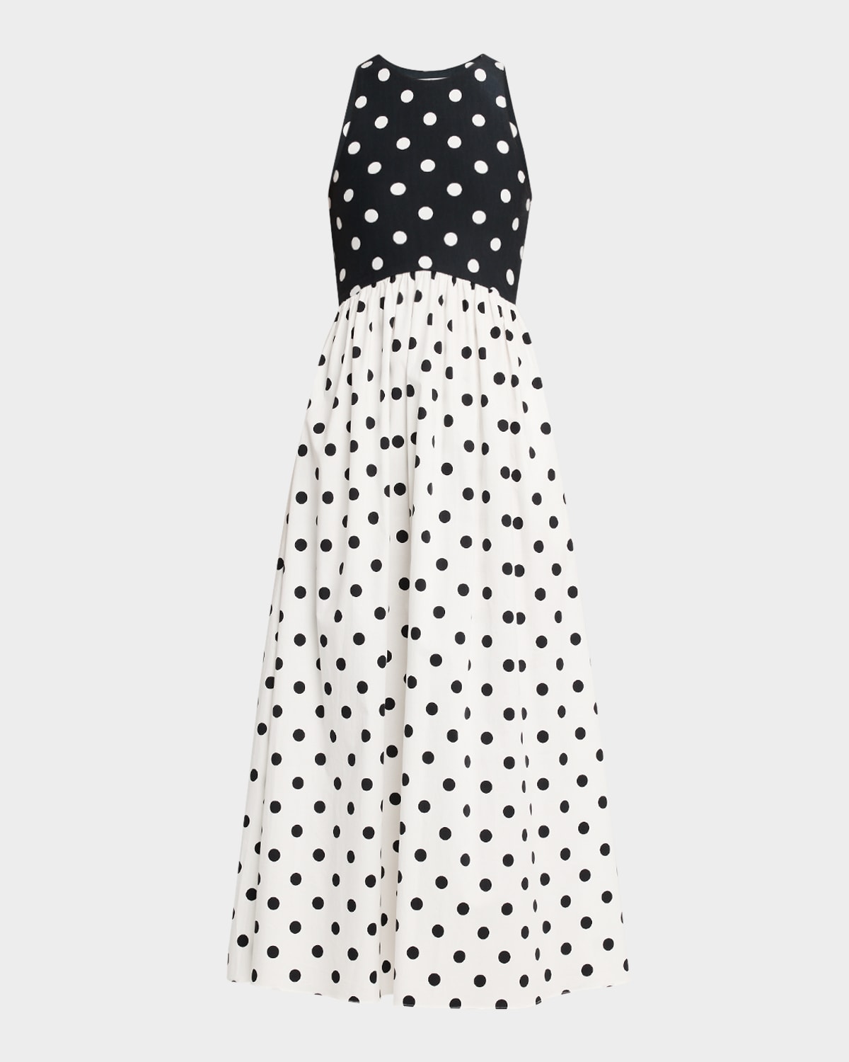 RACHEL ANTONOFF REESE SLEEVELESS POLKA DOT MAXI DRESS