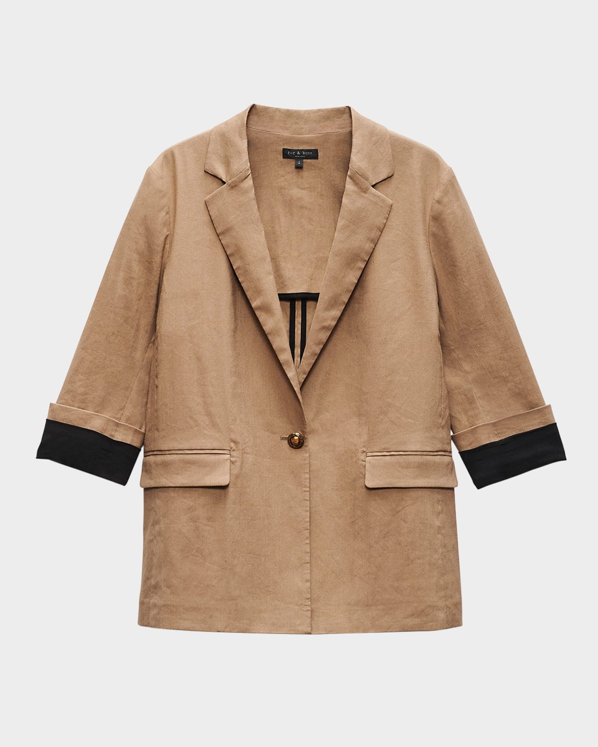 Rag & Bone Jennie Linen Blazer In Mutedbrown