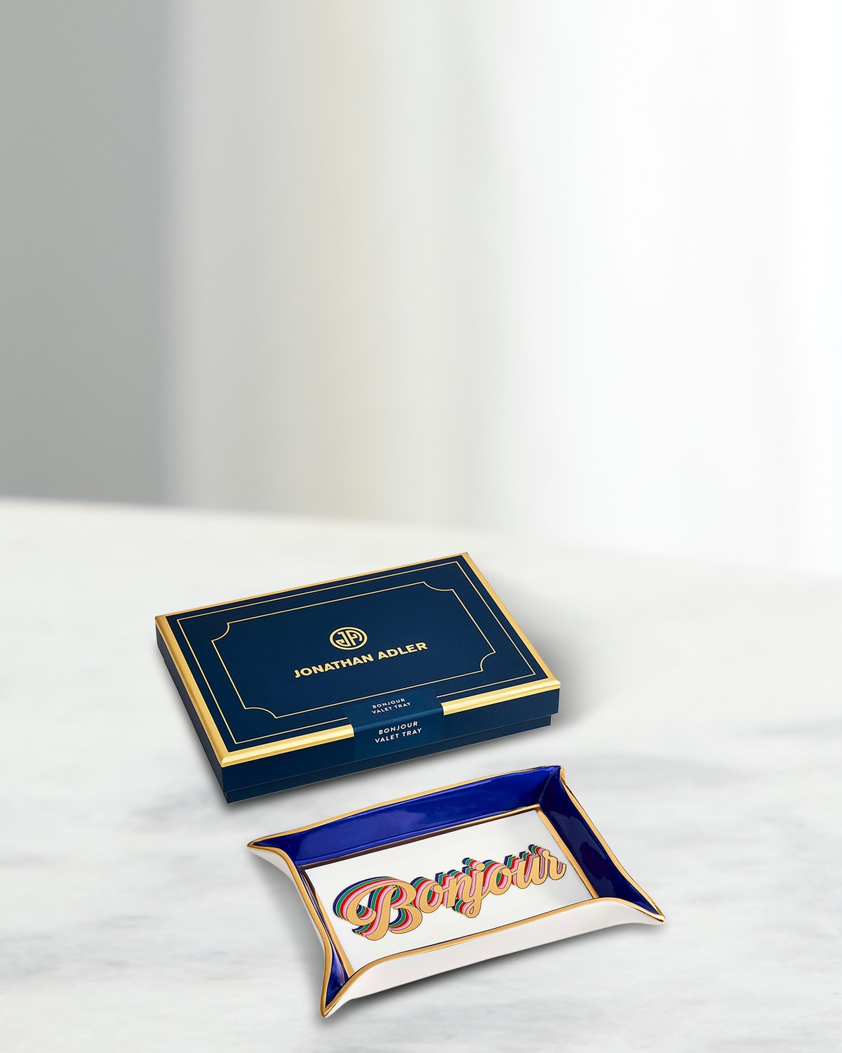 Jonathan Adler Bonjour Valet Tray In Bluegold