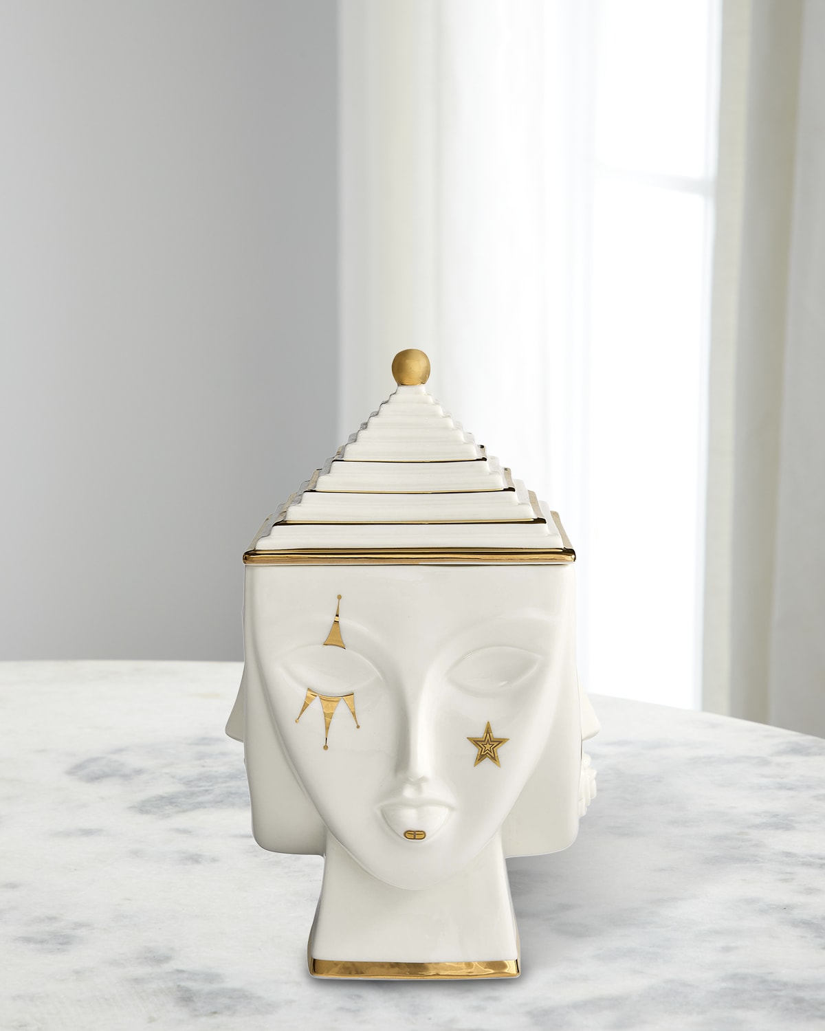 Jonathan Adler Masquerade Ice Bucket In Whitegold